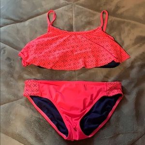 Pink and Navy girls bathing suit